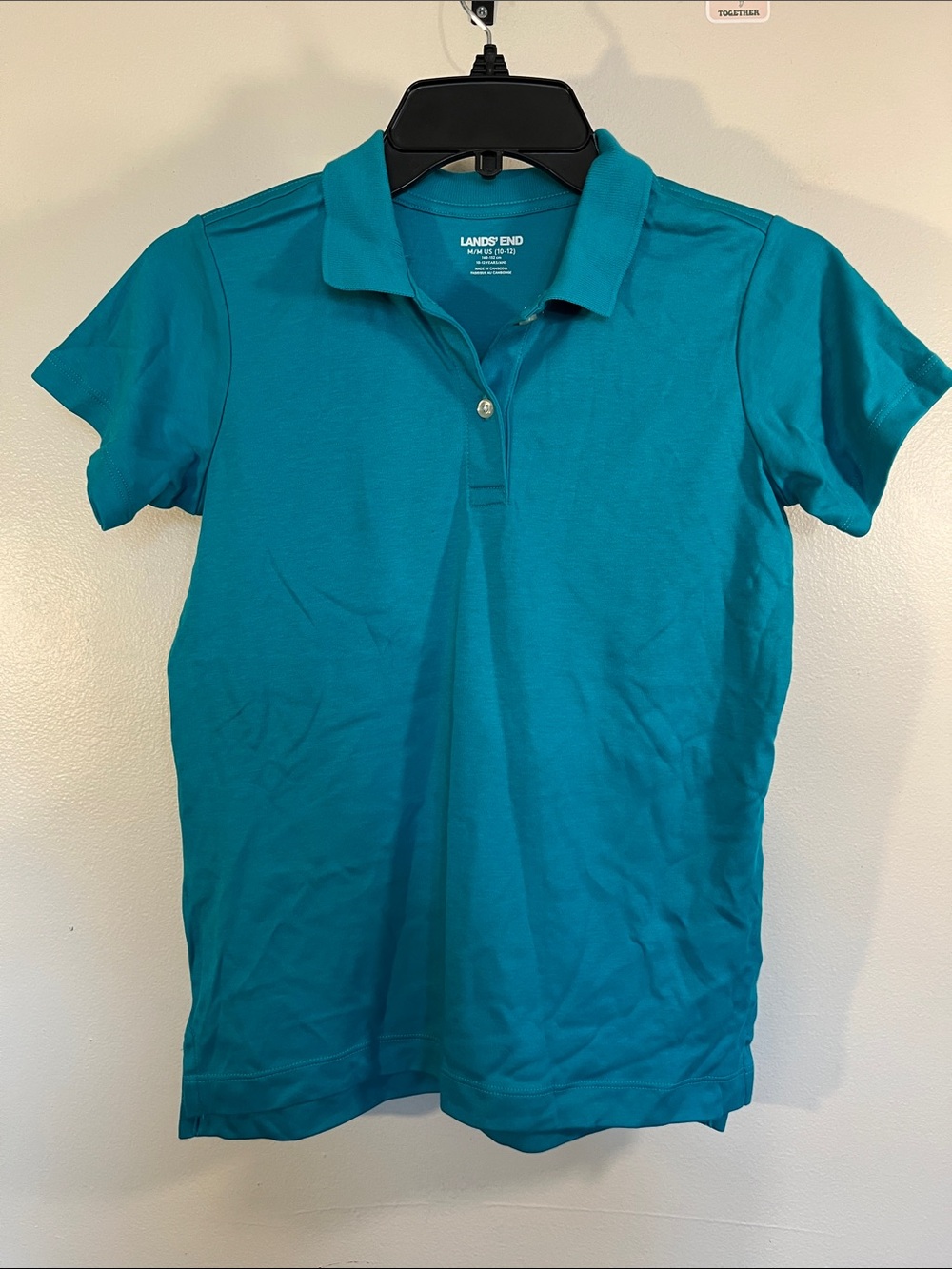 Lands' End Teal Short-Sleeve Kids Polo
